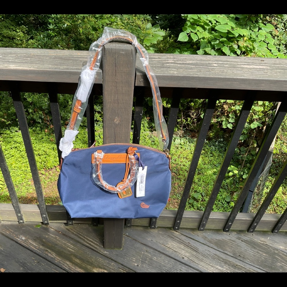 NWT Dooney and Bourke nylon navy satchel